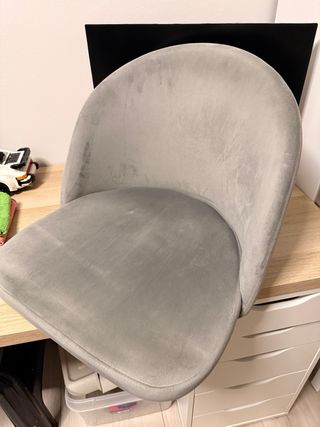 4 sillas de comedor terciopelo gris SKLUM