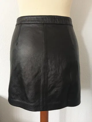 Falda Replay Piel Negra Sin Estrenar