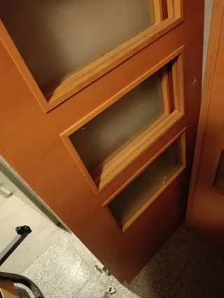 Puertas de madera con cristal