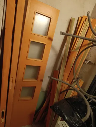 Puertas de madera con cristal