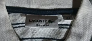 Polo blanco con rayas Lacoste Hombre