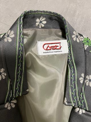 Chaleco Fallero Flores Grises y Verdes NUEVO