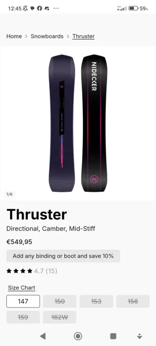 Tabla Snow Nidecker Thruster 159