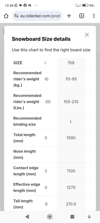 Tabla Snow Nidecker Thruster 159