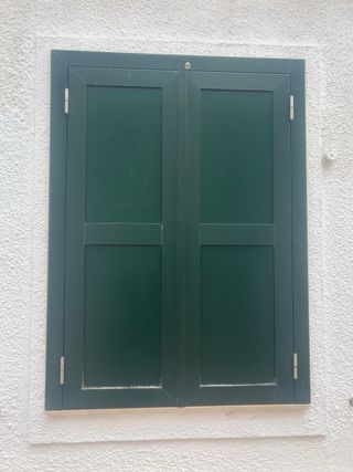 Ventanas y puerta con doble cristal con persianas