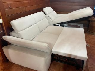 Sofá cama, chaise longue 3 plazas gris