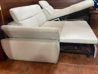 Sofá cama, chaise longue 3 plazas gris