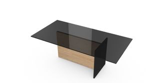 Tavolo di design Sovet Regolo vetro fume