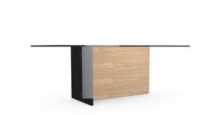 Tavolo di design Sovet Regolo vetro fume