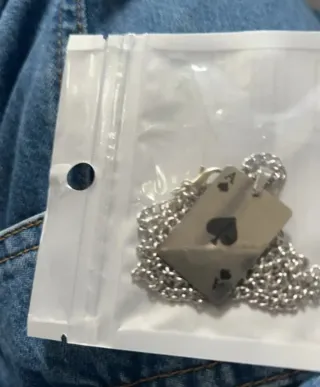 Collana Asso di Picche 60cm Argento