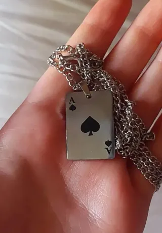 Collana Asso di Picche 60cm Argento