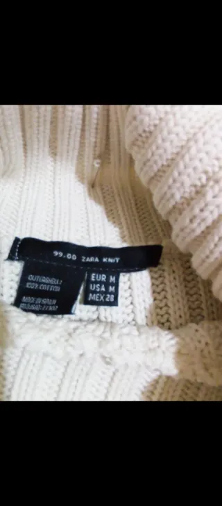 Jersey cuello alto mujer blanco