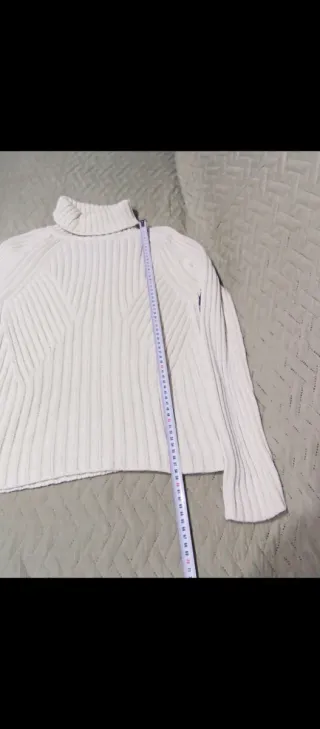 Jersey cuello alto mujer blanco