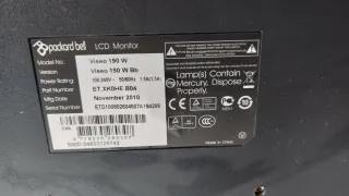 Monitor Packard Bell Negro