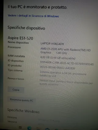 PC Portatile Acer Nero