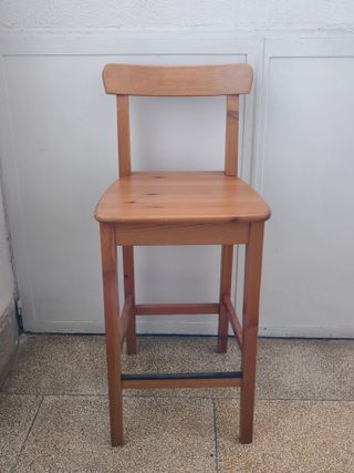Silla alta madera estudio marrón