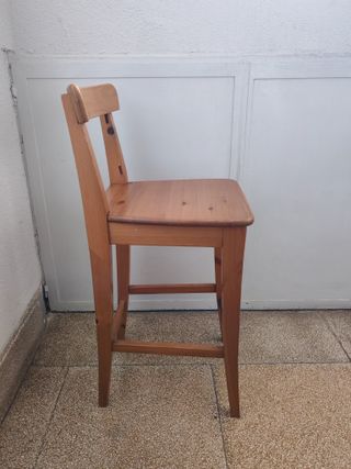 Silla alta madera estudio marrón