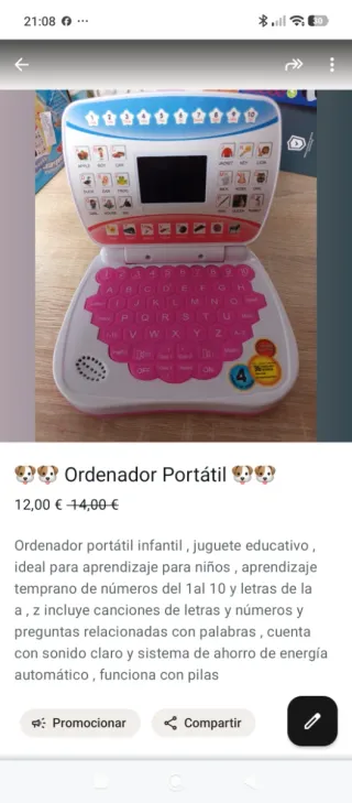 Ordenador Portátil Infantil Educativo