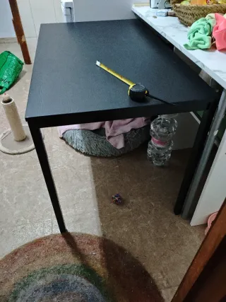 Mesa comedor negra de metal/madera