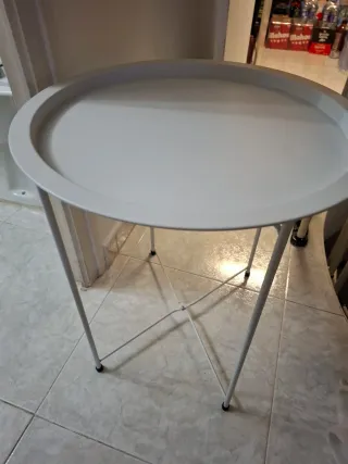 Mesita auxiliar plegable blanca,51x47