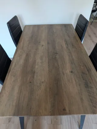 Mesa comedor extensible estilo industrial