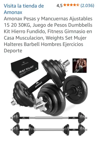 Amonax Pesas y Mancuernas Ajustables