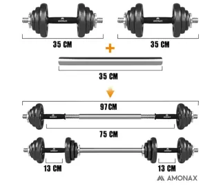 Amonax Pesas y Mancuernas Ajustables