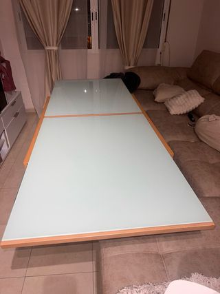 Mesa de centro madera y cristal
