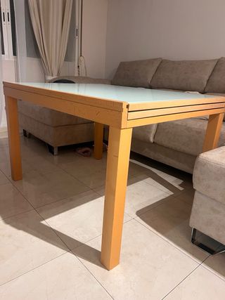 Mesa de centro madera y cristal