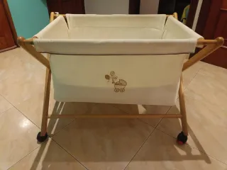 Minicuna Moisés Madera Plegable Ruedas