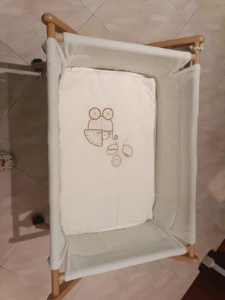 Minicuna Moisés Madera Plegable Ruedas