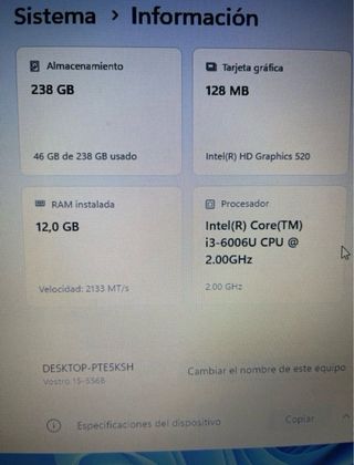 Dell Vostro 15-3568 i3 12GB RAM SSD 256GB