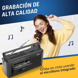 KLIM Boombox Radiocasete AM/FM Cassette Morado