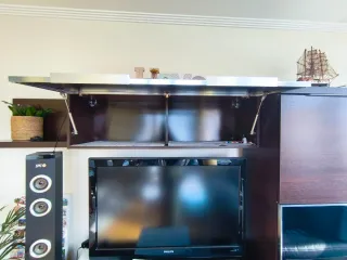 Muebles de salón de melamina y vidrio