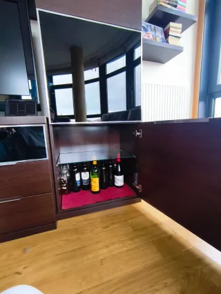 Muebles de salón de melamina y vidrio