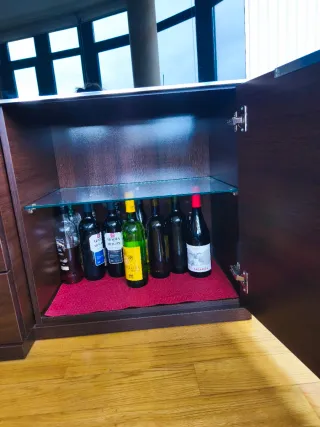 Muebles de salón de melamina y vidrio