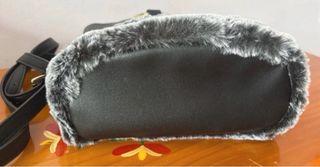 Bolso mujer negro y gris con asa redonda