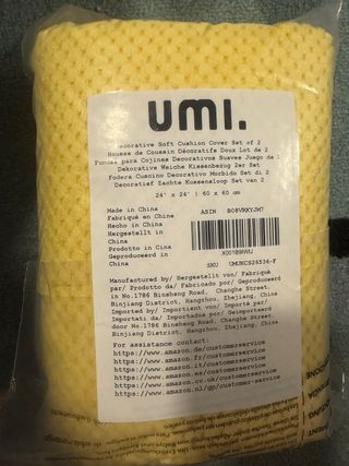 **NUEVO** Pack 2 fundas de cojín 60x60 amarillo