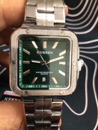 Orologio Curren Quadrato Verde Argento