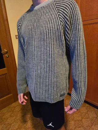 Maglione Levis righe grigio nero