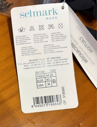 Bañador Selmark Negro con Detalles strass