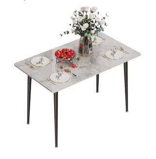 Mesa de comedor mármol y metal