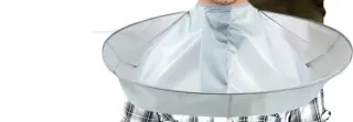 Capa para cortar el pelo gris