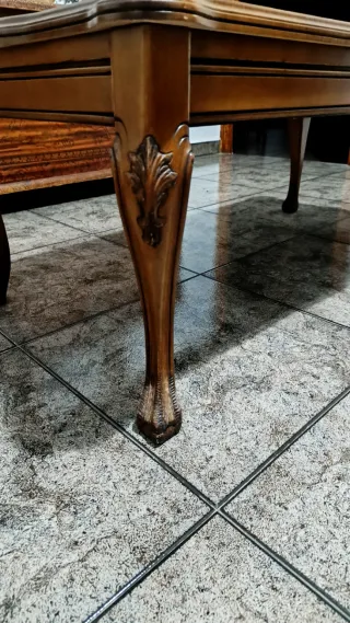 Mesa de centro madera y mármol