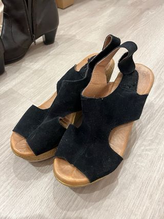 Sandalias de cuero negras Talla 38