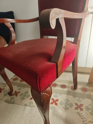 Butaca restaurada terciopelo y madera