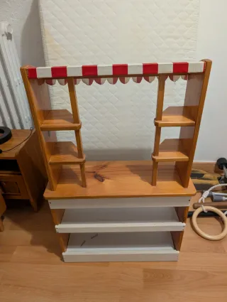 Juego infantil madera, puesto de mercado o tienda