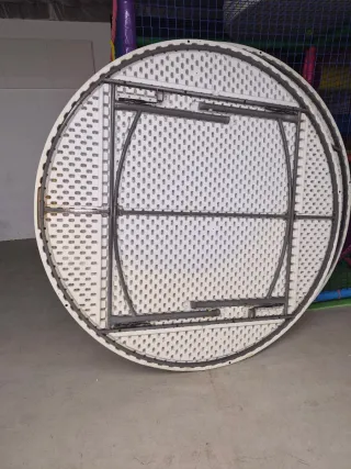 Mesa redonda 2m metal blanca Plegables