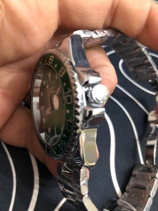 Orologio da polso verde e argento