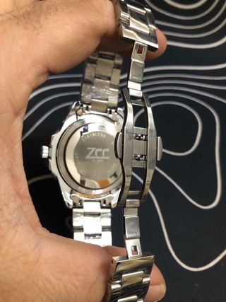 Orologio da polso verde e argento